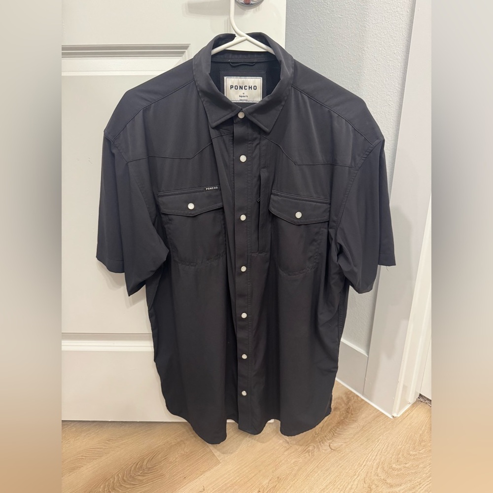 Poncho Outdoors Western Fishing Shirt - Black - M